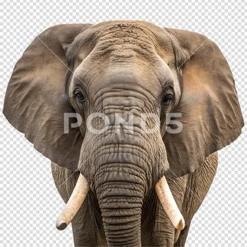 Close-up of african elephant's wrinkled face PSD 템플릿