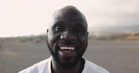 Close up of african man smiling in camera Stock Footage 149115550