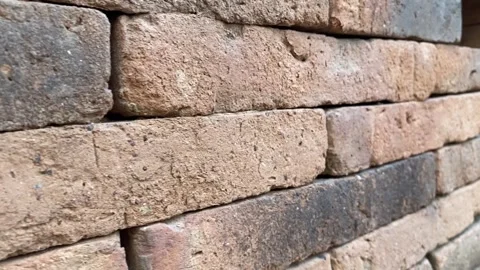 Close-up of aged brick wall texture Stock Footage 312095400