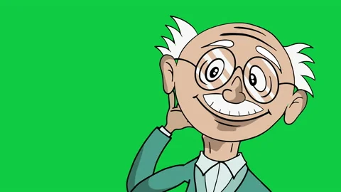 Close up of aged grey haired man isolated on green background in 4k video. Stock Footage 147849538