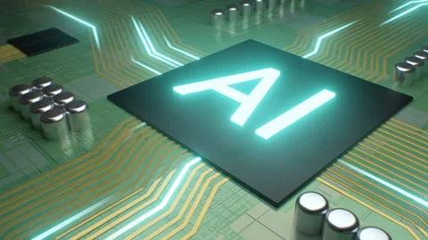 Close Up Of AI Computer Chip Circuit Board Training Neural Networks Stock Footage 250199424