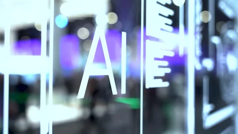 Close up of AI symbol, Artificial Intelligence, Data Science concept and symbol Stock Footage 330484331