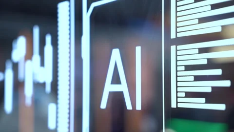 Close up of AI symbol, Artificial Intelligence, Data Science concept and symbol Stock Footage 330484480