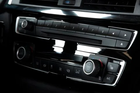 Close up of air condition panel in car interior Stock Photos