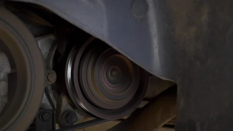 Close-up of an air conditioner compressor clutch. Stock Footage 100524144