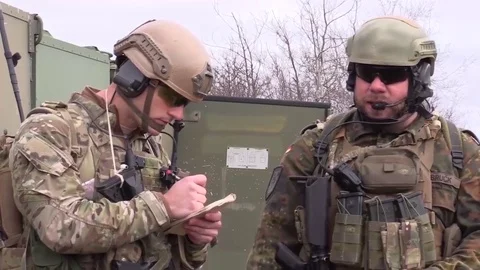 Close Air Support reconnaissance with U.S. and German airmen Stock Footage 83646240