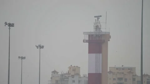 Close up air traffic control tower Stock Footage 144583798