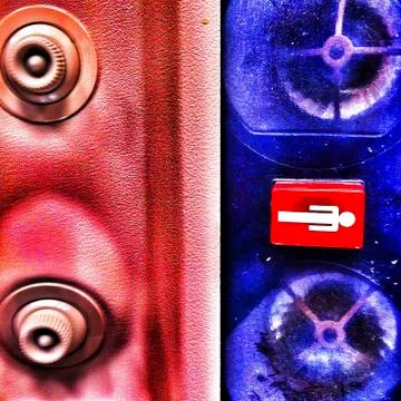 Close up of airplane call button and air vents Stock Photos