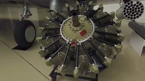 Close up of airplane engine during maintenance. 4K Stock Footage 139534769