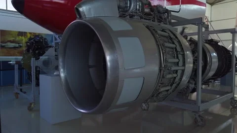 Close up of airplane engine during maintenance. 4K Stock Footage 139534851