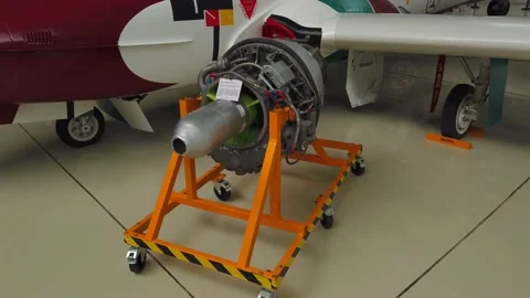 Close up of airplane engine during maintenance. 4K Stock Footage 139535140