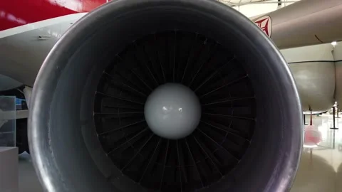 Close up of airplane engine during maintenance. 4K Stock Footage 139535155