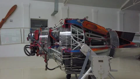 Close up of airplane engine during maintenance. 4K Stock Footage 139535169