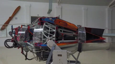 Close up of airplane engine during maintenance. 4K Stock Footage 139535170