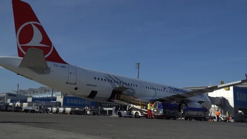 Close up of an airplane engine on service. Kyiv, Ukraine 16.09.2019 Stock Footage 115985991