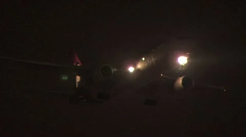 Close Up Of Airplane Flying at Night 5 스톡 동영상 19014259