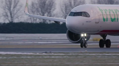 Close Up of Airplane Takeoff from Runway Stock Footage 334366972
