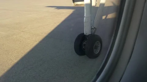 Close-up of airplane wheel Stock Footage 54803185