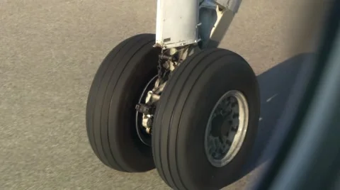 Close-up of airplane wheel 스톡 동영상 54803263
