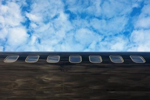 Close up of an airplane windows Stock Photos