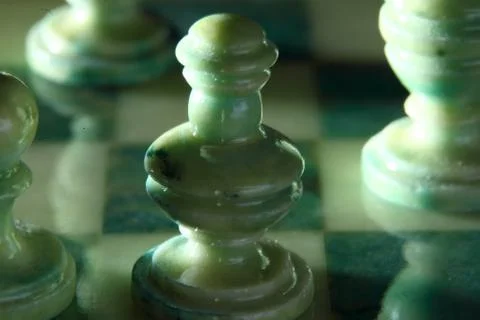 Close up alabaster chess j Stock Photos