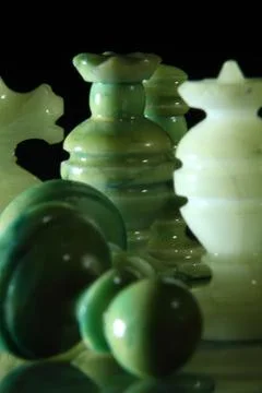 Close up alabaster chess o Stock Photos
