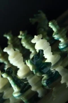 Close up alabaster chess s Stock Photos