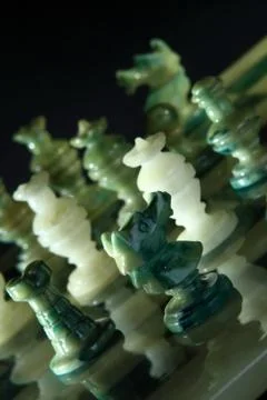 Close up alabaster chess t Foto stock