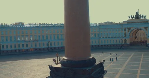 Close up of Alexander column, built between 1830 and 1834 on Palace Square, in 스톡 동영상 84373558