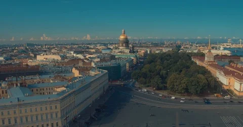 Close up of Alexander column, built between 1830 and 1834 on Palace Square, in 스톡 동영상 84374557