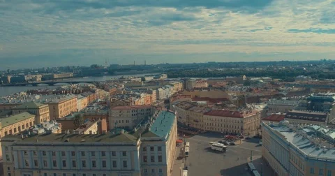 Close up of Alexander column, built between 1830 and 1834 on Palace Square, in 스톡 동영상 84375294