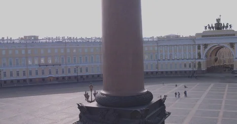 Close up of Alexander column, built between 1830 and 1834 on Palace Square, in 動画素材 84507895
