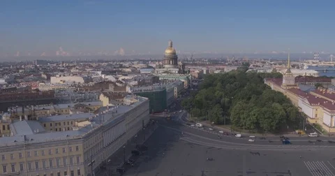 Close up of Alexander column, built between 1830 and 1834 on Palace Square, in 스톡 동영상 84508382