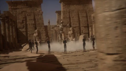 Close-up of the alien queen's powerful gaze during rituals Stock Footage 292902265