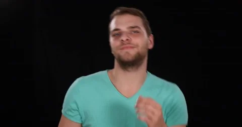 Close-Up of Amateur Dancer Man Actively Moving in the Studio on Black Background Stock Footage 75825302