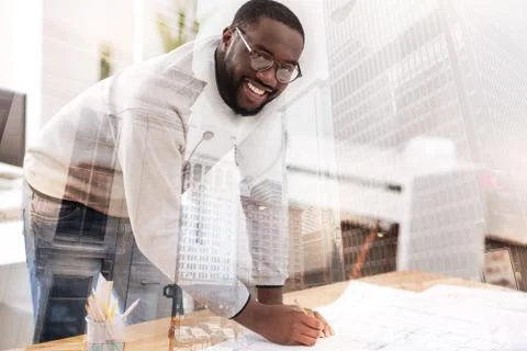 Close up of ambitious worker doing tasks in the office Foto stock