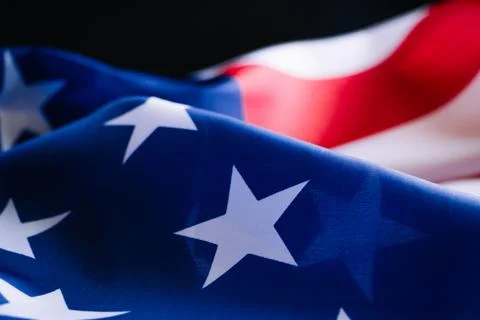 Close up of an American flag. Culture of USA. Concept for independence, memor Stock Photos