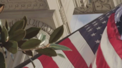 Close up American Flag, Gov Building, D.C. 2 Vídeos de archivo 51235237