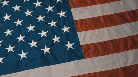 Close up of american flag on plain background Stock Footage 126901318