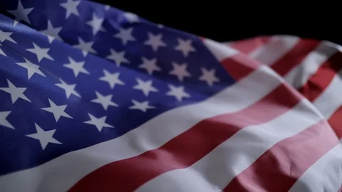 Close up of American flag slow motion Stock Footage 109400274