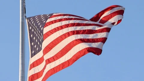 Close Up American Flag - Slow Motion Stock Footage 117883613