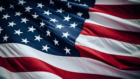 Close up of American Flag Waving background Stock Footage 246646750