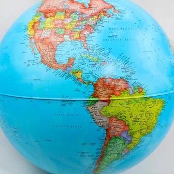 Close-up of Americas on globe Stock Photos