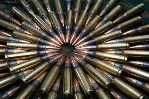 Close up ammunition circle Stock Photos