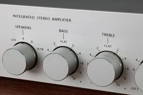 Close-Up of Amplifier Knobs Foto stock