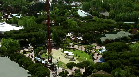Close up of amusement ride in Casa de Campo Park Stock Footage 36270899