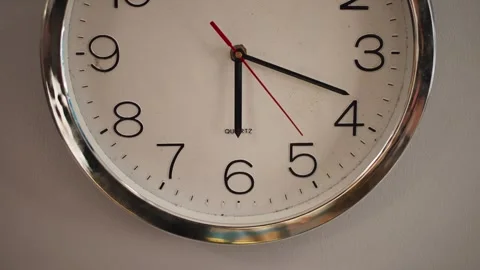 Close up of analog clock face different angle Stock-Footage 345860977