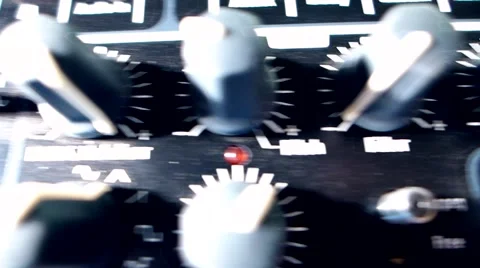 Close-up of analog synthesizer keys, knobs and faders. 스톡 동영상 46394614