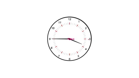 Close up of an analog wall clock showing time passing. Stock Footage 310106588