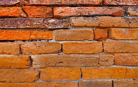 Close up ancient brick wall tile surface wallpaper Photos